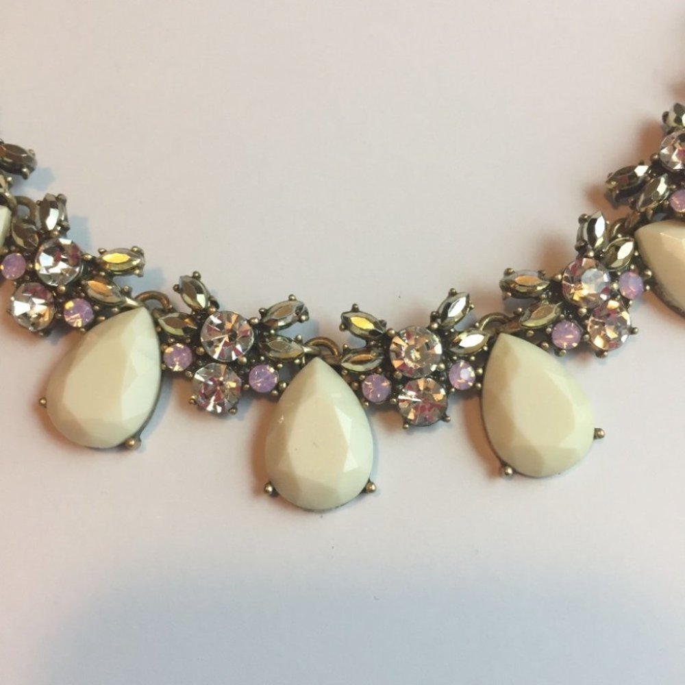 Cluster Cubic Tear Drop Statement Necklace - image 4